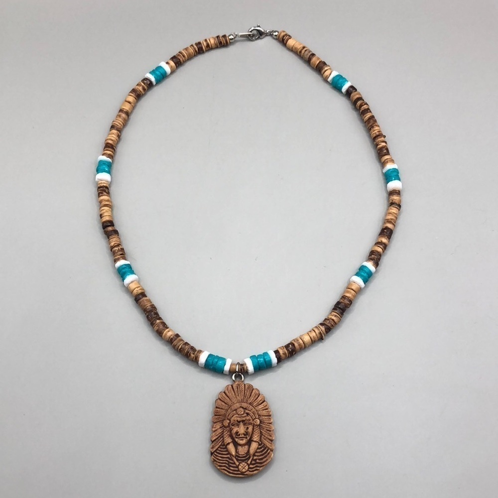 Artisan heishi beads Native American souvenir tribal necklace, boho, statement.